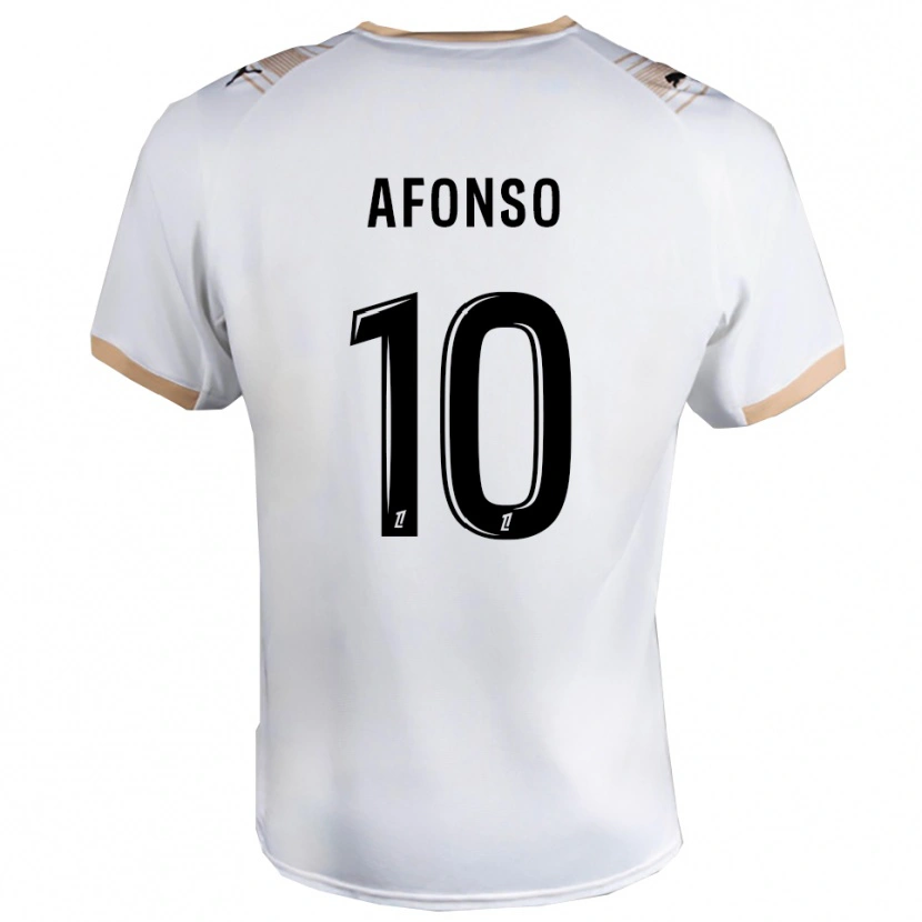 Danxen Mænd Flavio Afonso #10 Hvid Sort Udebane Spillertrøjer 2025/26 Trøje T-Shirt