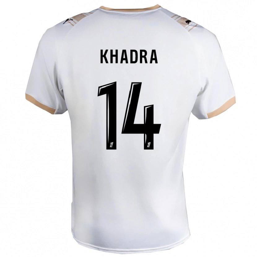 Danxen Mænd Reda Khadra #14 Hvid Sort Udebane Spillertrøjer 2025/26 Trøje T-Shirt