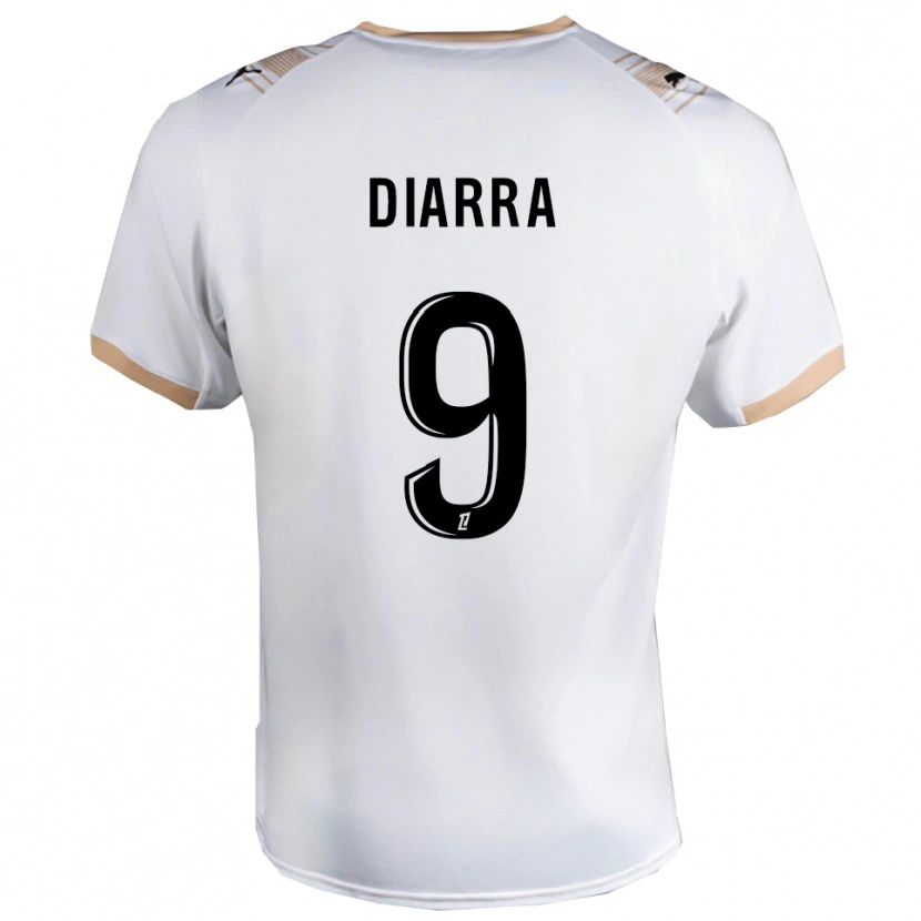 Danxen Mænd Thiemoko Diarra #9 Hvid Sort Udebane Spillertrøjer 2025/26 Trøje T-Shirt
