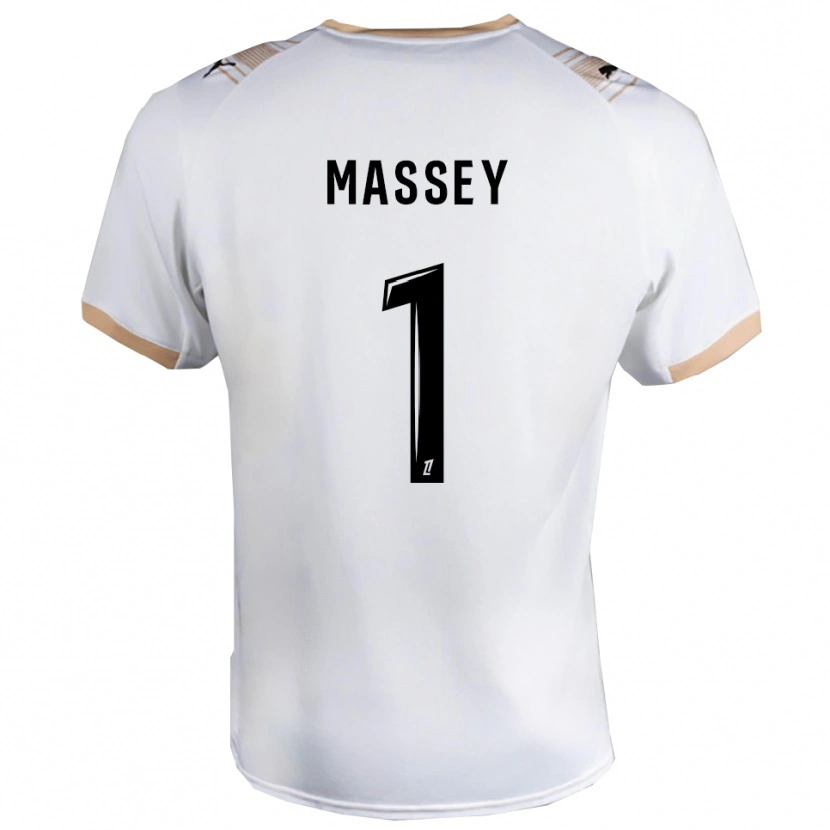 Danxen Mænd Kayza Massey #1 Hvid Sort Udebane Spillertrøjer 2025/26 Trøje T-Shirt