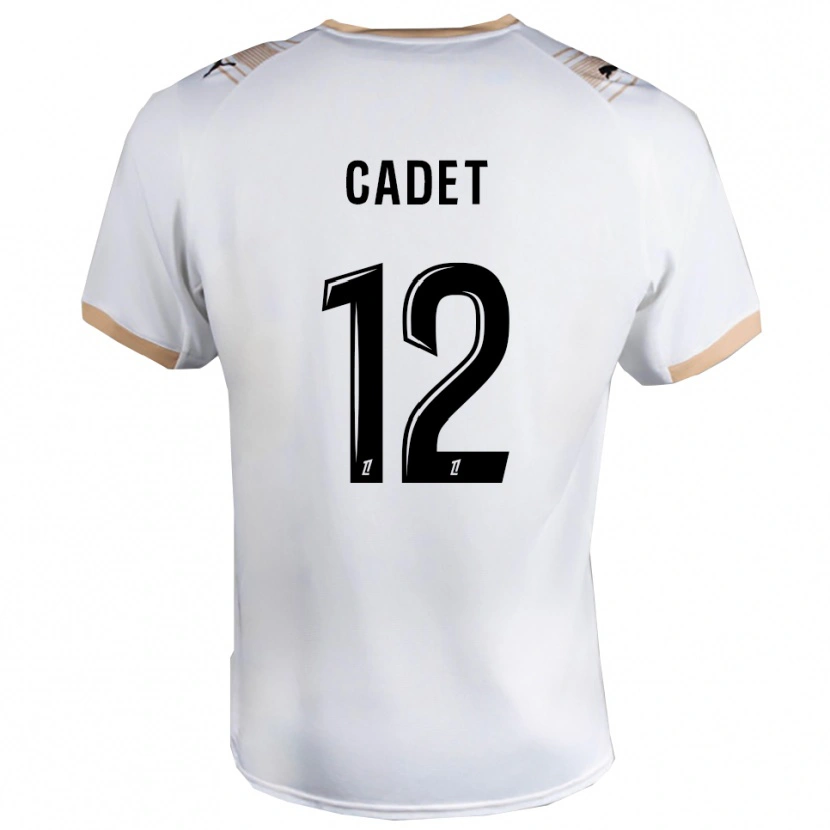 Danxen Mænd Charlélie Cadet #12 Hvid Sort Udebane Spillertrøjer 2025/26 Trøje T-Shirt
