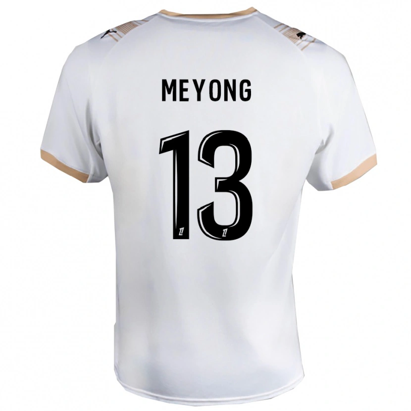 Danxen Mænd Charlène Meyong #13 Hvid Sort Udebane Spillertrøjer 2025/26 Trøje T-Shirt