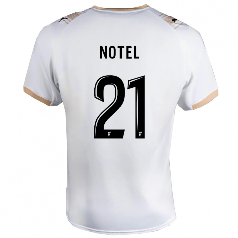 Danxen Mænd Léa Notel #21 Hvid Sort Udebane Spillertrøjer 2025/26 Trøje T-Shirt