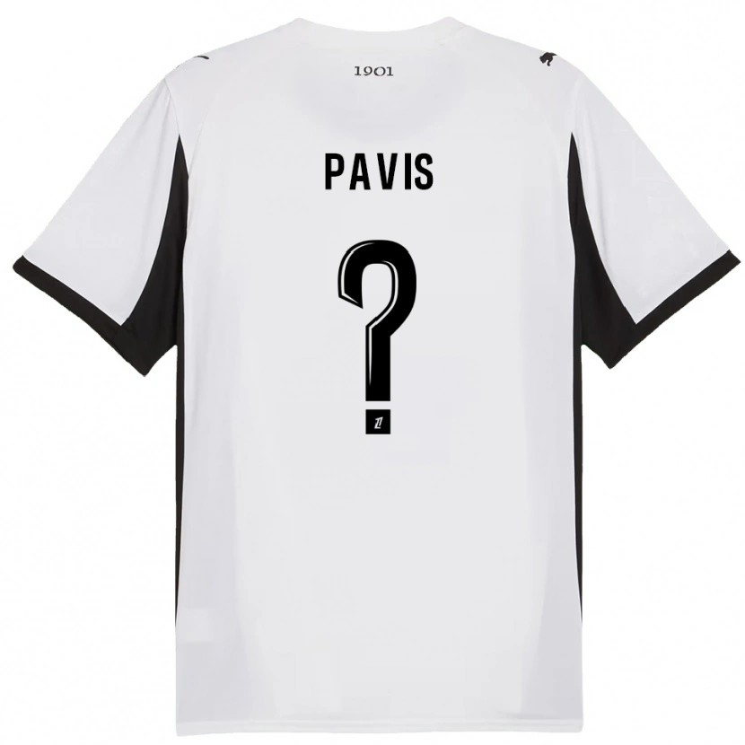 Danxen Mænd Robin Pavis #0 Hvid Sort Udebane Spillertrøjer 2025/26 Trøje T-Shirt