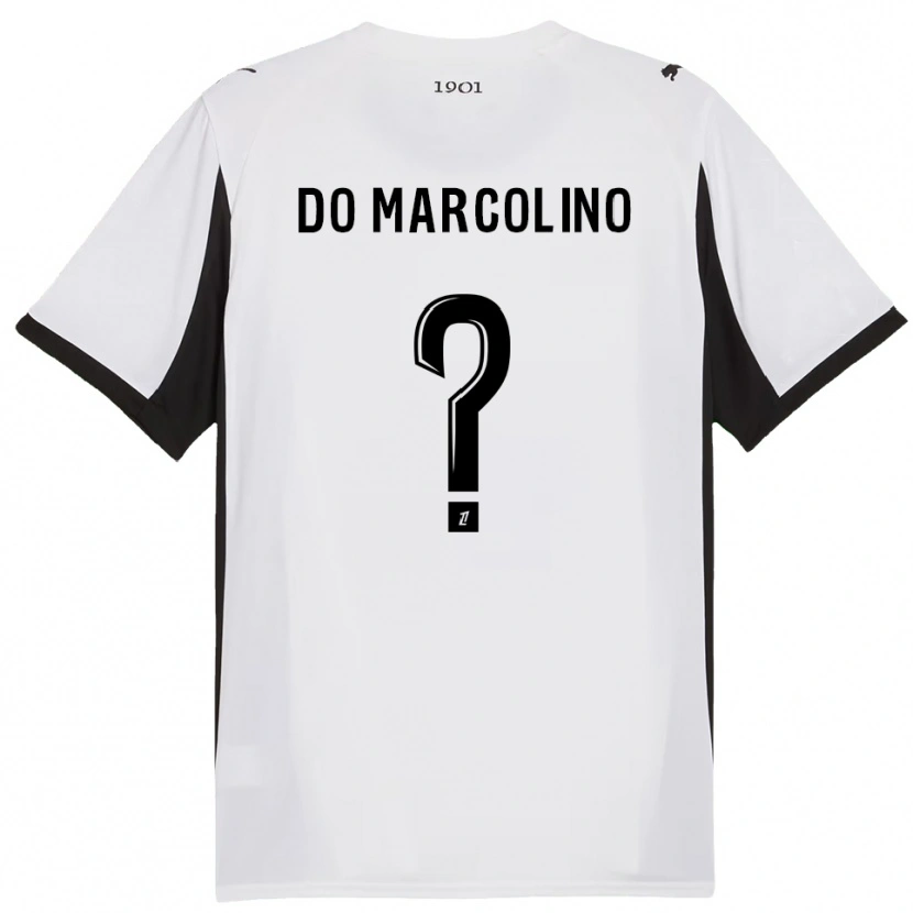 Danxen Mænd Arsène Do Marcolino #0 Hvid Sort Udebane Spillertrøjer 2025/26 Trøje T-Shirt