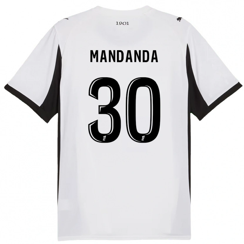 Danxen Mænd Steve Mandanda #30 Hvid Sort Udebane Spillertrøjer 2025/26 Trøje T-Shirt