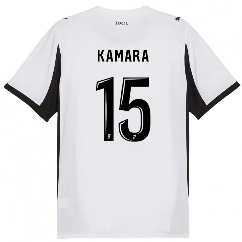 Danxen Mænd Glen Kamara #15 Hvid Sort Udebane Spillertrøjer 2025/26 Trøje T-Shirt