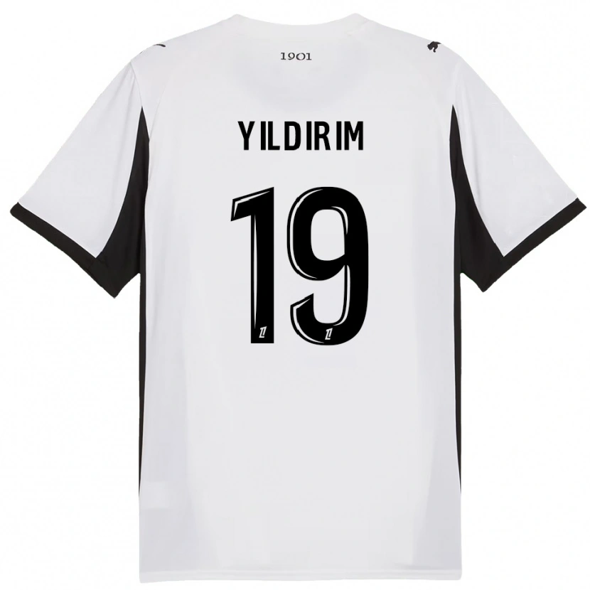 Danxen Mænd Bertuğ Yıldırım #19 Hvid Sort Udebane Spillertrøjer 2025/26 Trøje T-Shirt