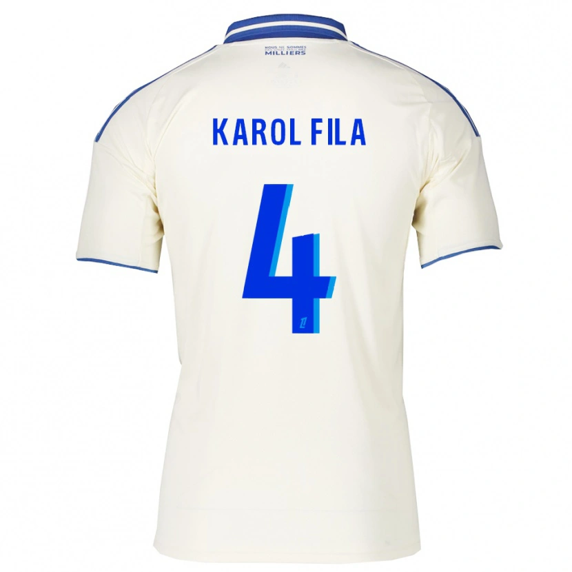 Danxen Mænd Karol Fila #4 Champagne Blå Udebane Spillertrøjer 2025/26 Trøje T-Shirt