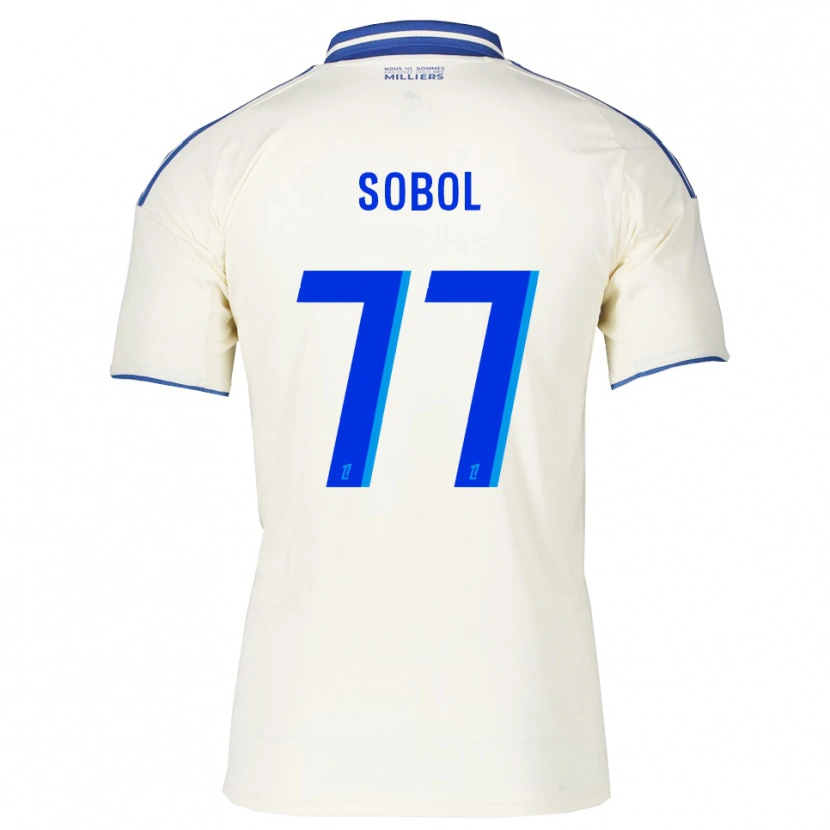 Danxen Mænd Eduard Sobol #77 Champagne Blå Udebane Spillertrøjer 2025/26 Trøje T-Shirt