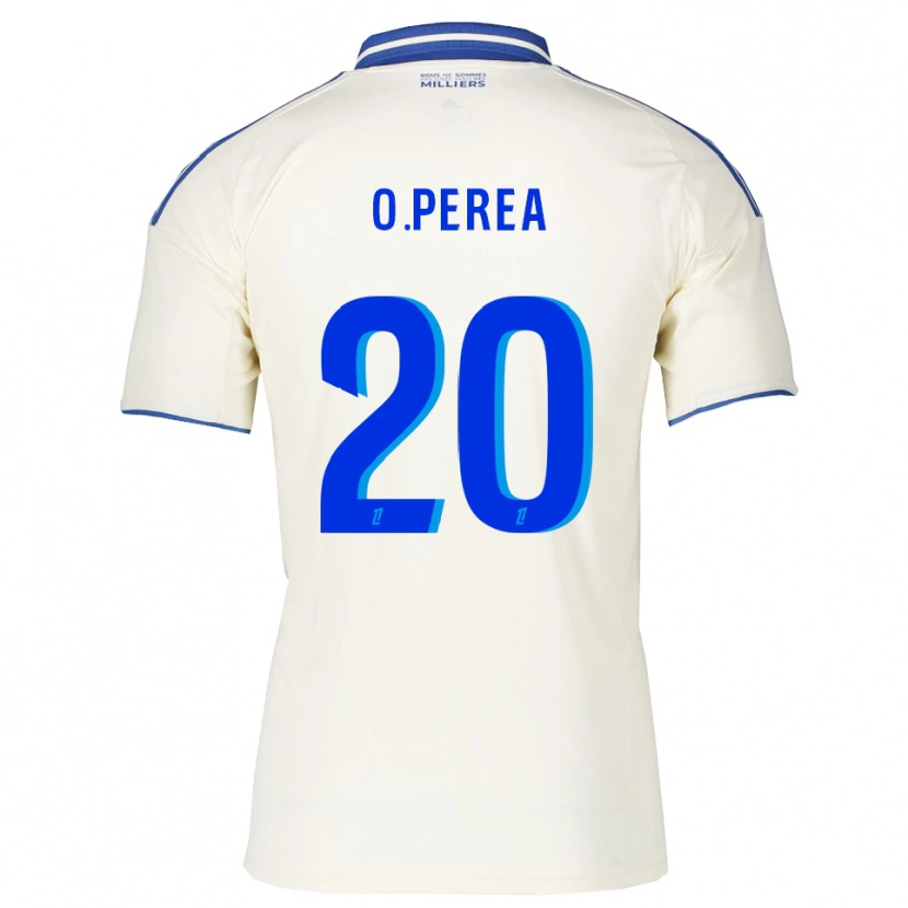 Danxen Mænd Óscar Perea #20 Champagne Blå Udebane Spillertrøjer 2025/26 Trøje T-Shirt