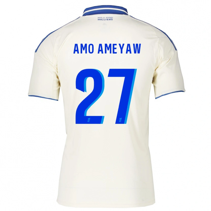 Danxen Mænd Samuel Amo-Ameyaw #27 Champagne Blå Udebane Spillertrøjer 2025/26 Trøje T-Shirt