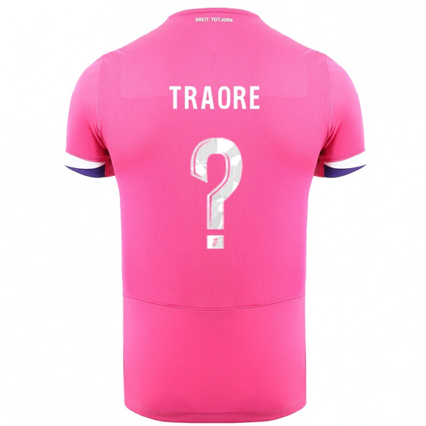 Danxen Mænd Bonota Traoré #0 Pink Hvid Udebane Spillertrøjer 2025/26 Trøje T-Shirt