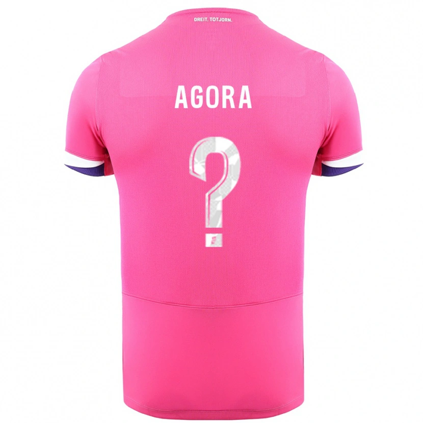 Danxen Mænd Yannick Agora #0 Pink Hvid Udebane Spillertrøjer 2025/26 Trøje T-Shirt