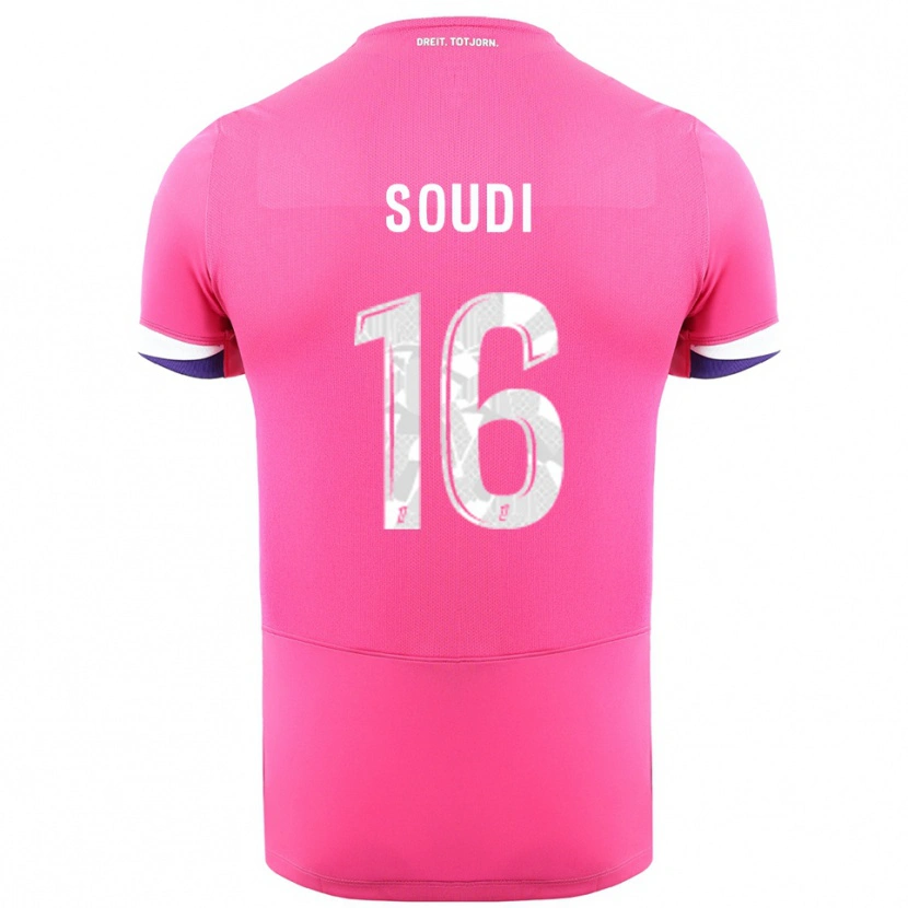 Danxen Mænd Adam Soudi #16 Pink Hvid Udebane Spillertrøjer 2025/26 Trøje T-Shirt