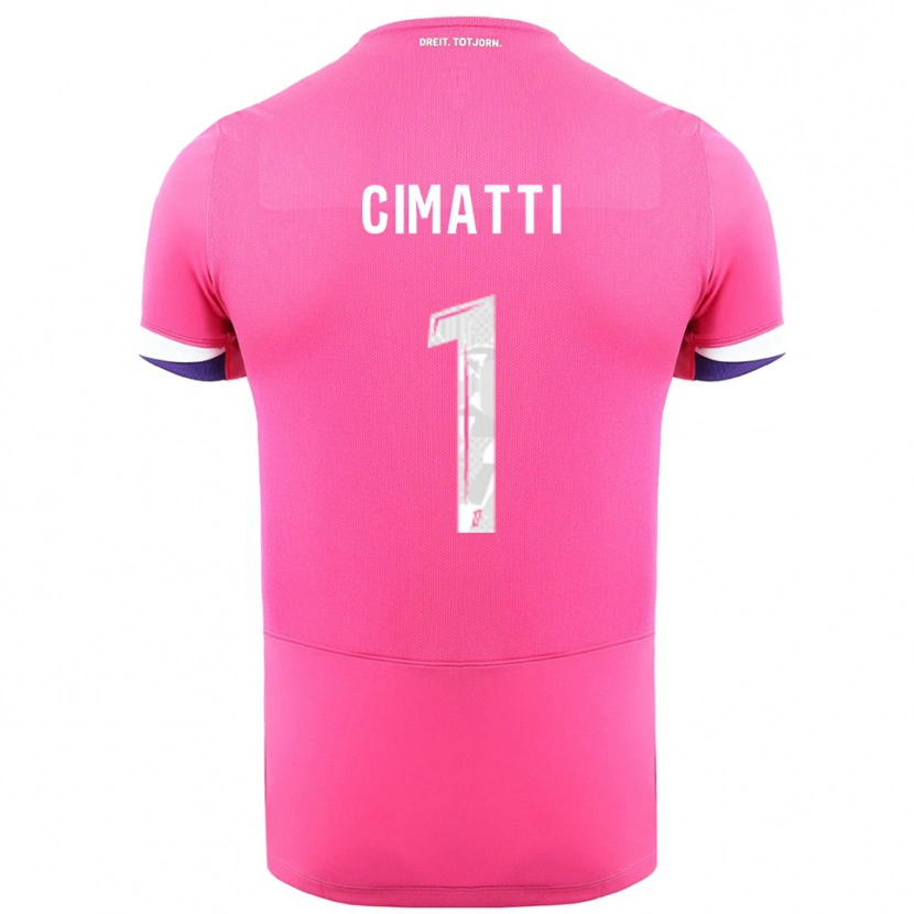 Danxen Mænd Marie Cimatti #1 Pink Hvid Udebane Spillertrøjer 2025/26 Trøje T-Shirt