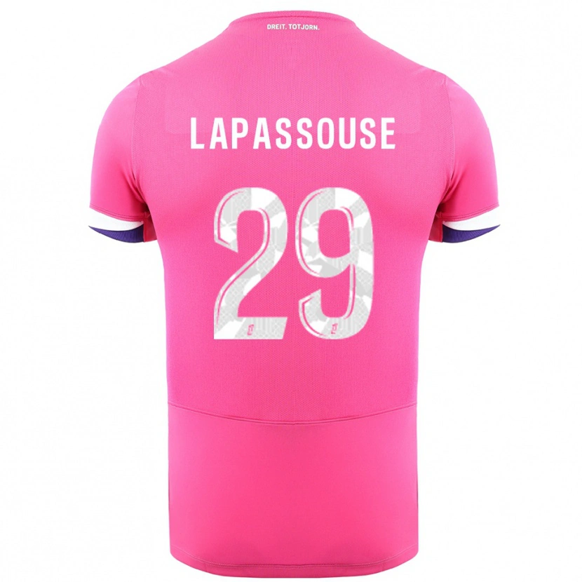 Danxen Mænd Louna Lapassouse #29 Pink Hvid Udebane Spillertrøjer 2025/26 Trøje T-Shirt