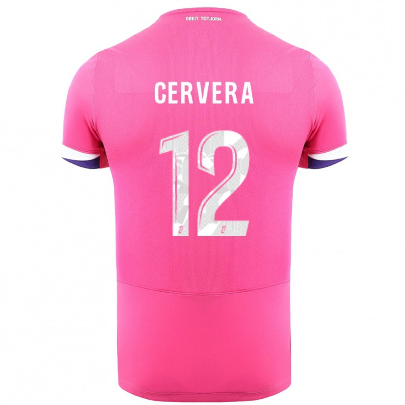 Danxen Mænd Laurianne Cervera #12 Pink Hvid Udebane Spillertrøjer 2025/26 Trøje T-Shirt