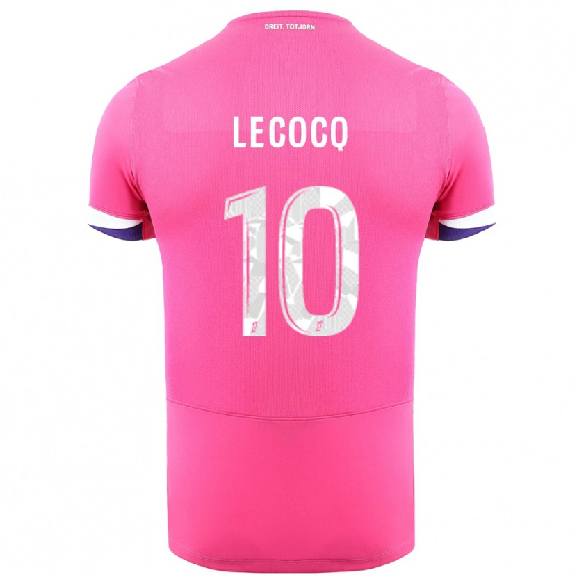 Danxen Mænd Anaëlle Lecocq #10 Pink Hvid Udebane Spillertrøjer 2025/26 Trøje T-Shirt