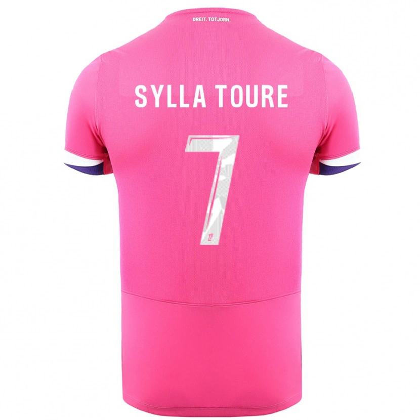 Danxen Mænd Ismael Sylla Touré #7 Pink Hvid Udebane Spillertrøjer 2025/26 Trøje T-Shirt