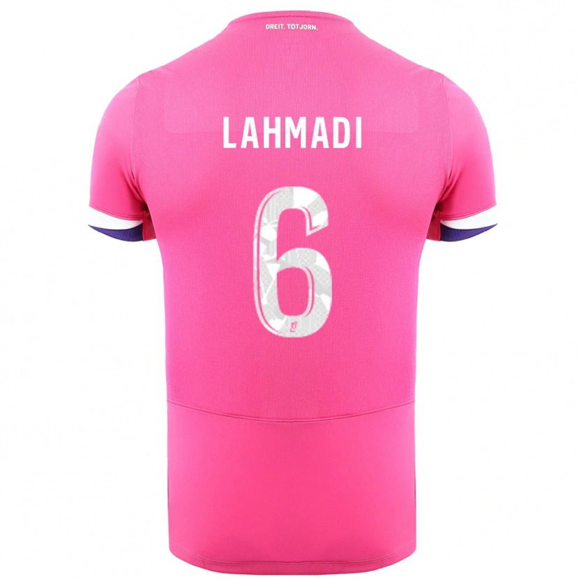 Danxen Mænd Noah Lahmadi #6 Pink Hvid Udebane Spillertrøjer 2025/26 Trøje T-Shirt