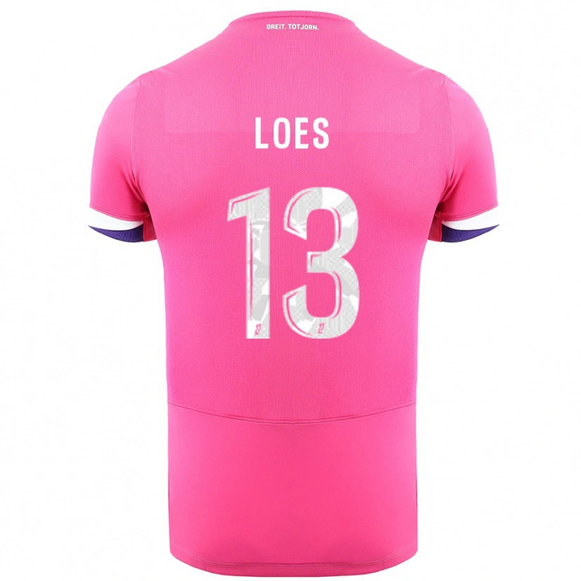 Danxen Mænd Wayan Loes #13 Pink Hvid Udebane Spillertrøjer 2025/26 Trøje T-Shirt