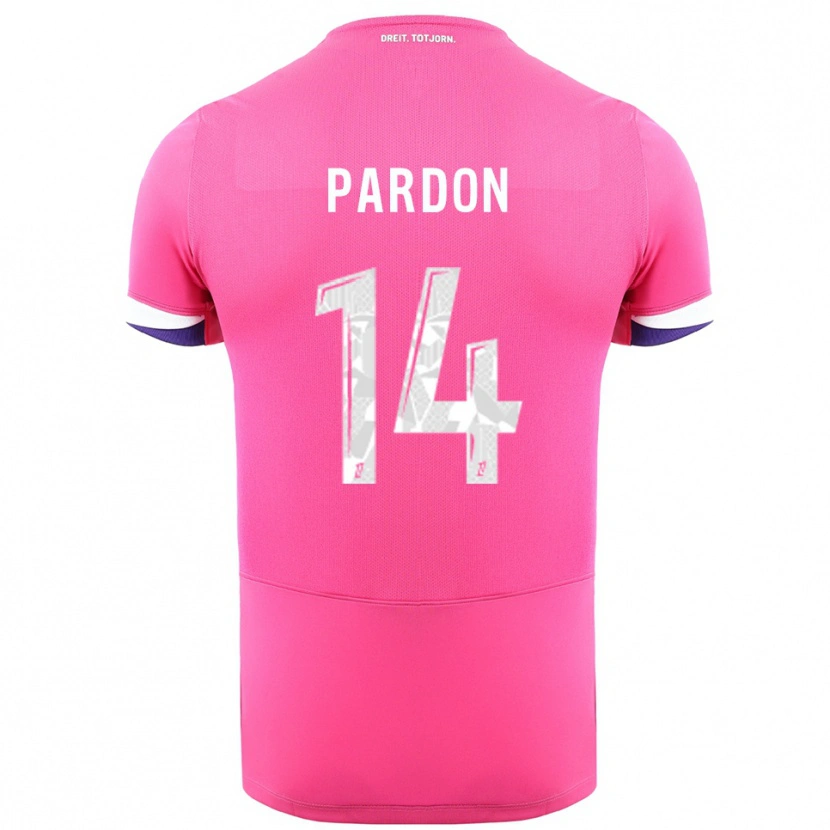 Danxen Mænd Pauline Pardon #14 Pink Hvid Udebane Spillertrøjer 2025/26 Trøje T-Shirt