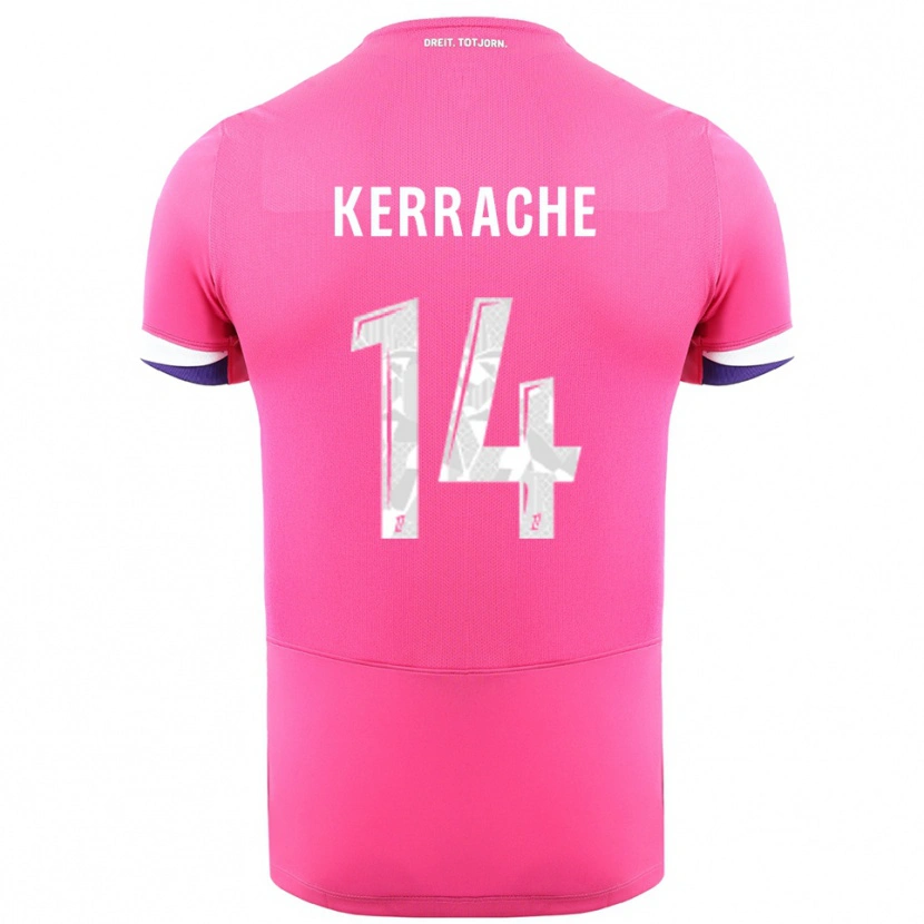 Danxen Mænd Marina Kerrache #14 Pink Hvid Udebane Spillertrøjer 2025/26 Trøje T-Shirt