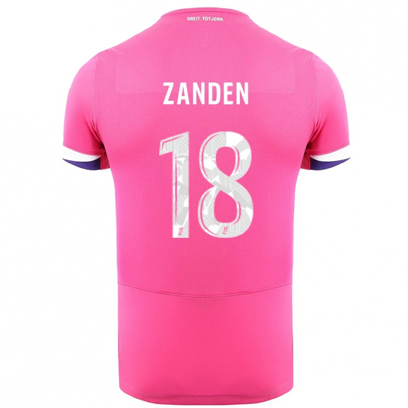 Danxen Mænd Oliver Zandén #18 Pink Hvid Udebane Spillertrøjer 2025/26 Trøje T-Shirt