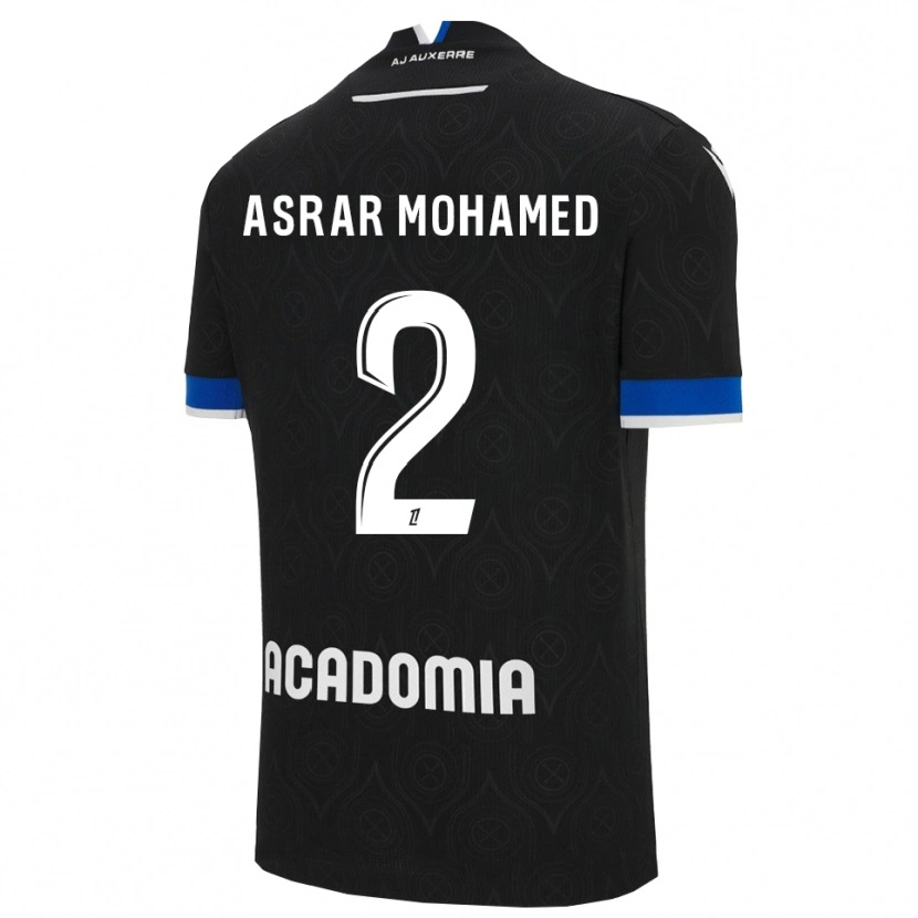 Danxen Mænd El Asrar Mohamed #2 Sort Hvid Udebane Spillertrøjer 2025/26 Trøje T-Shirt