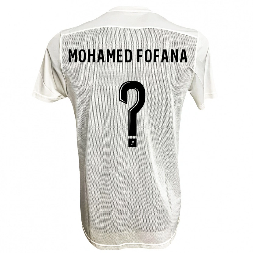 Danxen Mænd Yanis Mohamed Fofana #0 Sort Hvid Udebane Spillertrøjer 2025/26 Trøje T-Shirt