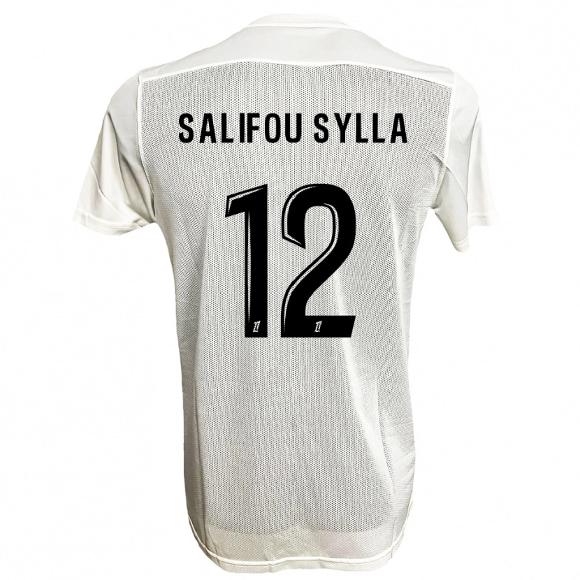 Danxen Mænd Salifou Sylla #12 Sort Hvid Udebane Spillertrøjer 2025/26 Trøje T-Shirt