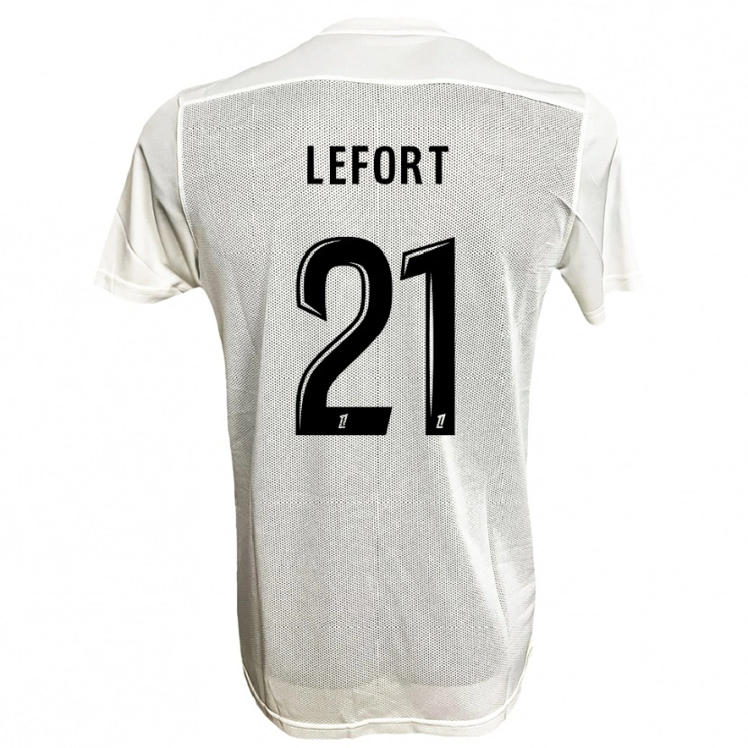 Danxen Mænd Jordan Lefort #21 Sort Hvid Udebane Spillertrøjer 2025/26 Trøje T-Shirt