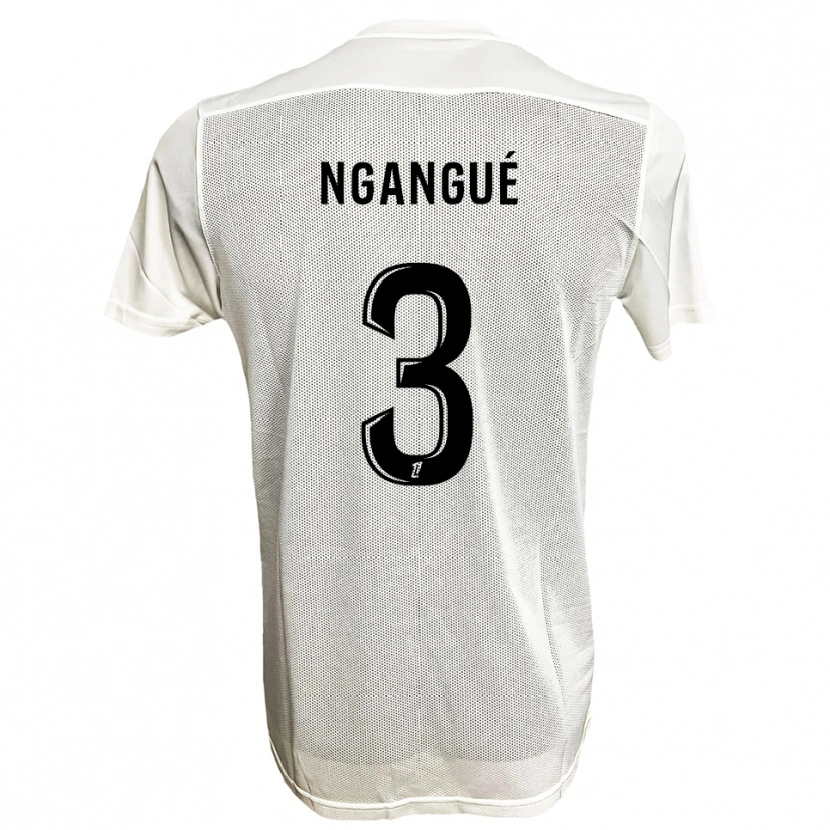 Danxen Mænd Maurice Ngangué #3 Sort Hvid Udebane Spillertrøjer 2025/26 Trøje T-Shirt