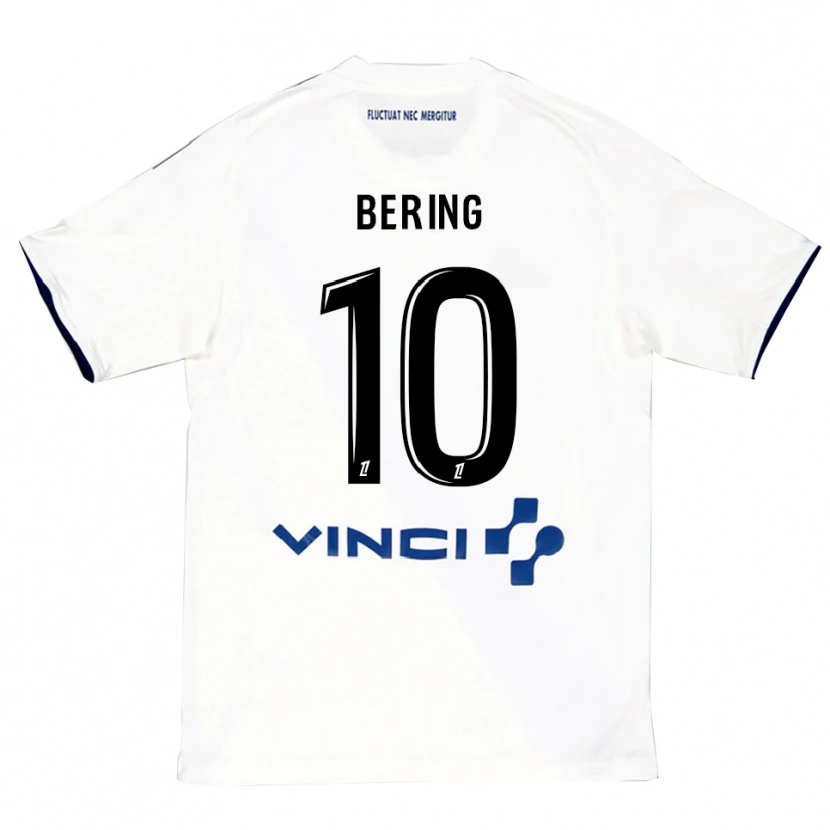 Danxen Mænd Aymerick Bering #10 Hvid Blå Udebane Spillertrøjer 2025/26 Trøje T-Shirt