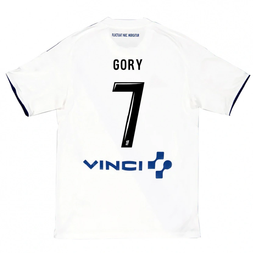 Danxen Mænd Alimami Gory #7 Hvid Blå Udebane Spillertrøjer 2025/26 Trøje T-Shirt