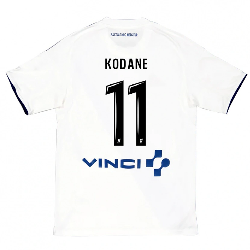 Danxen Mænd Lionel Kodane #11 Hvid Blå Udebane Spillertrøjer 2025/26 Trøje T-Shirt