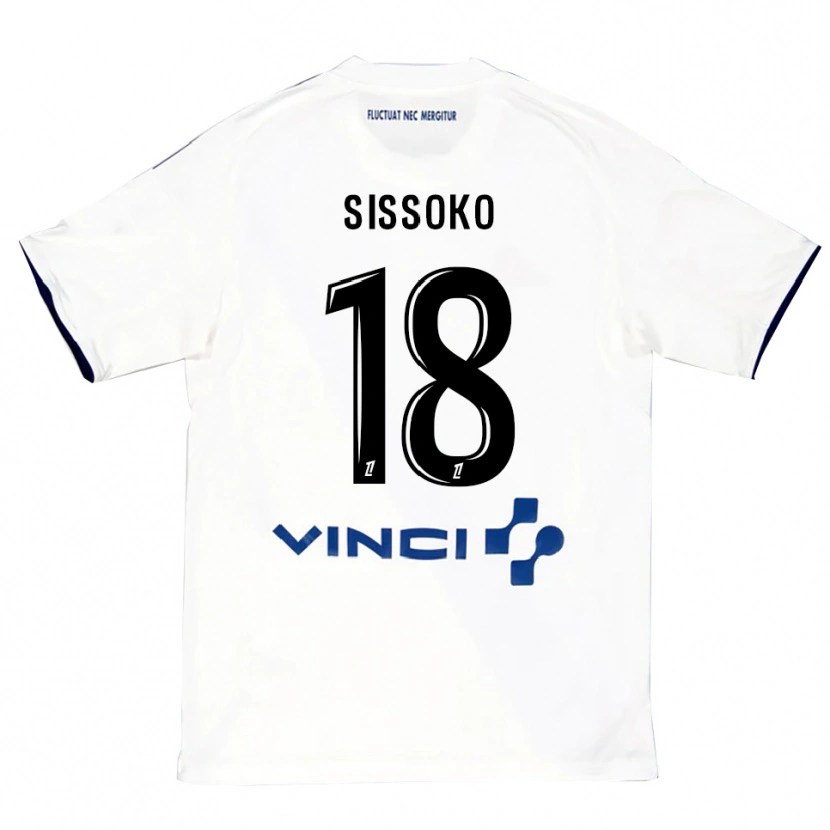 Danxen Mænd Omar Sissoko #18 Hvid Blå Udebane Spillertrøjer 2025/26 Trøje T-Shirt