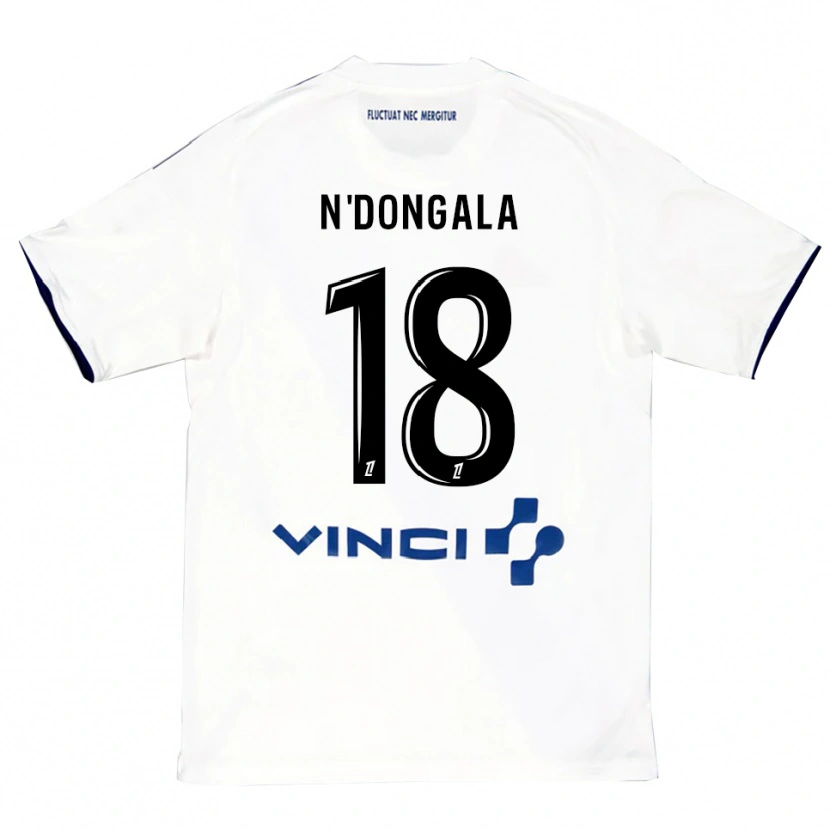 Danxen Mænd Melween N'dongala #18 Hvid Blå Udebane Spillertrøjer 2025/26 Trøje T-Shirt