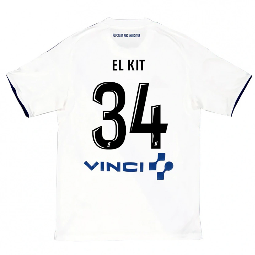 Danxen Mænd Kamil El Kit #34 Hvid Blå Udebane Spillertrøjer 2025/26 Trøje T-Shirt