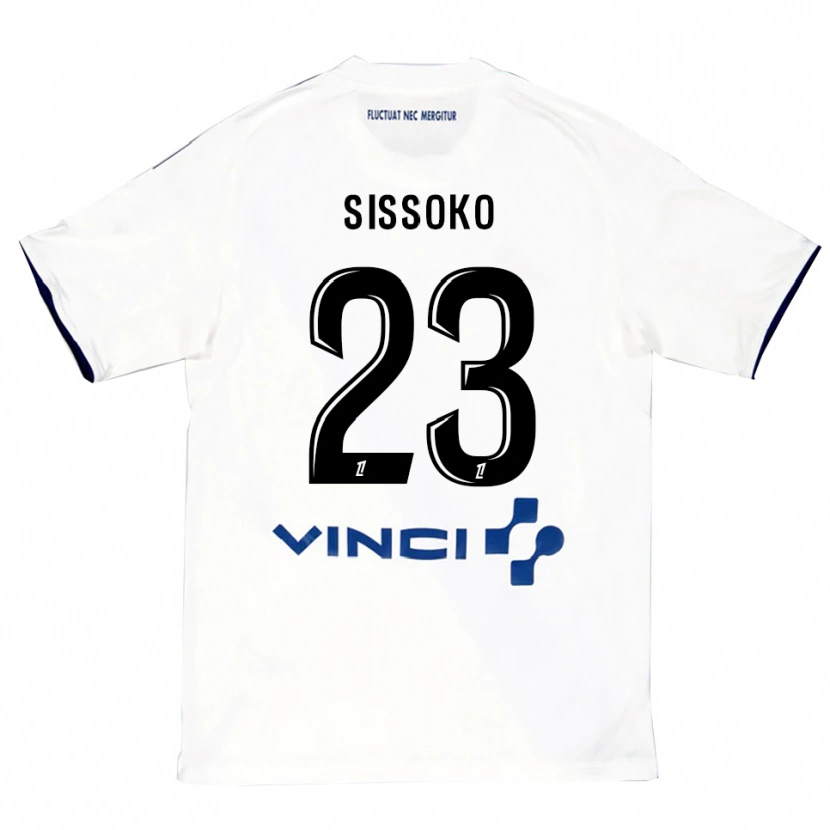 Danxen Mænd Teninsoun Sissoko #23 Hvid Blå Udebane Spillertrøjer 2025/26 Trøje T-Shirt