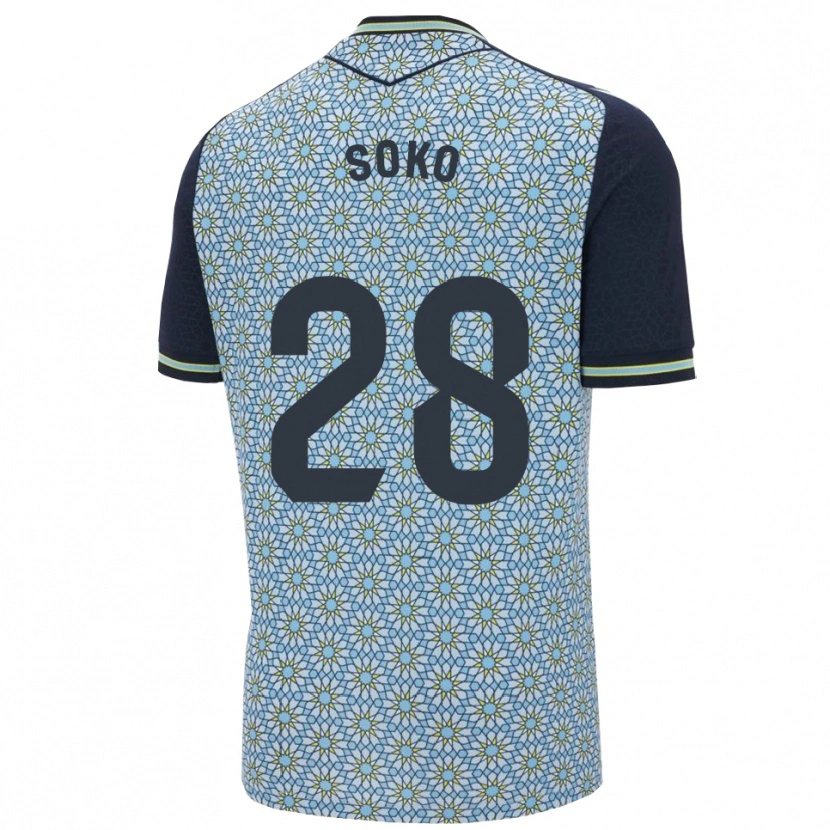 Danxen Mænd Patrick Soko #28 Blå Navy Udebane Spillertrøjer 2025/26 Trøje T-Shirt