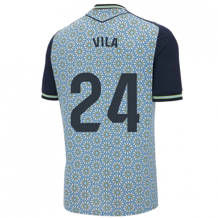 Danxen Mænd Nacho Vila #24 Blå Navy Udebane Spillertrøjer 2025/26 Trøje T-Shirt