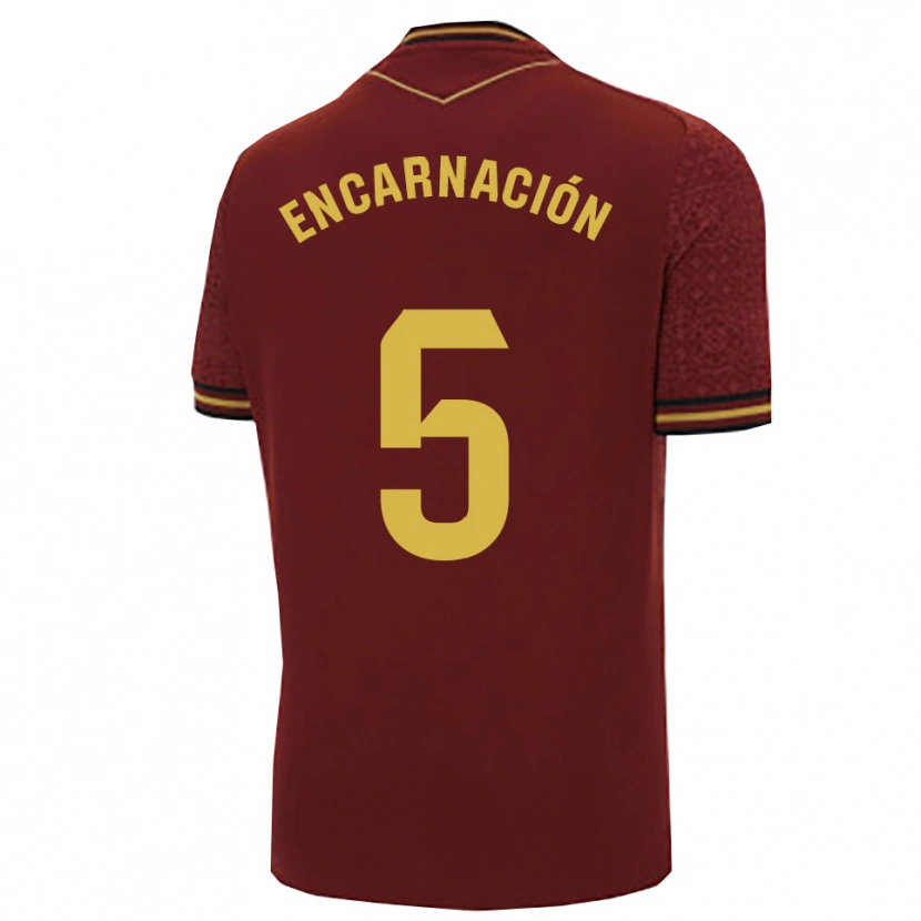 Danxen Mænd Encarnación Picardo Amaya #5 Bordeaux Guld Udebane Spillertrøjer 2025/26 Trøje T-Shirt
