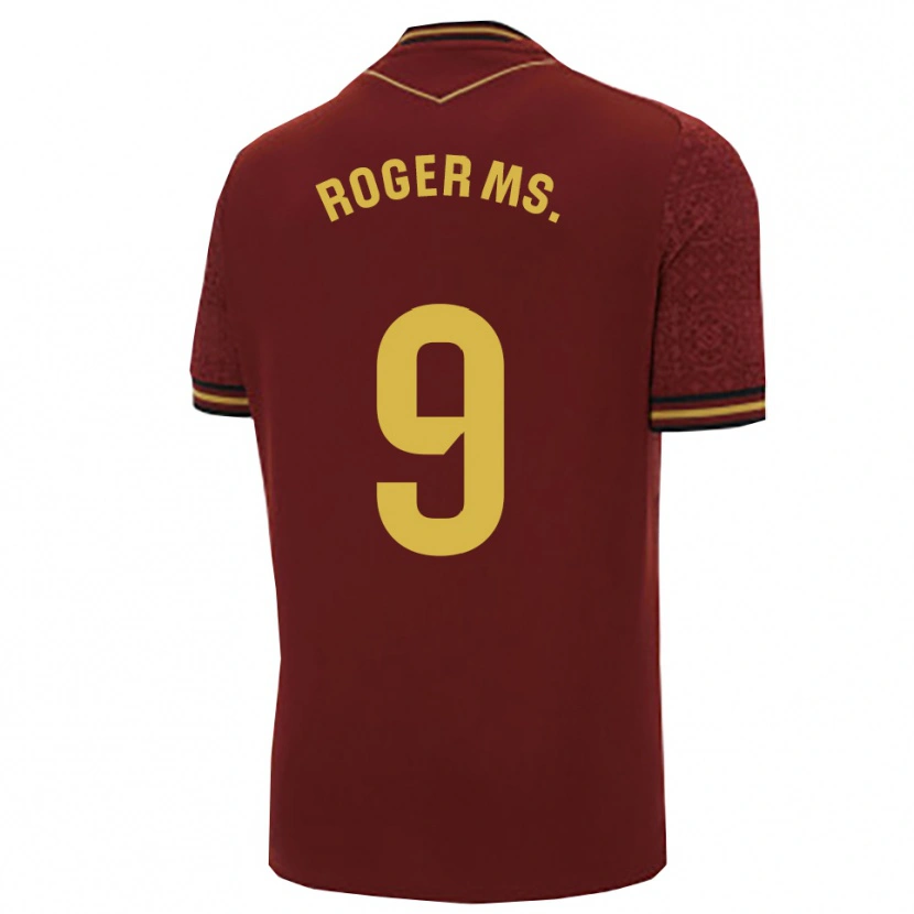 Danxen Mænd Roger Martí #9 Bordeaux Guld Udebane Spillertrøjer 2025/26 Trøje T-Shirt