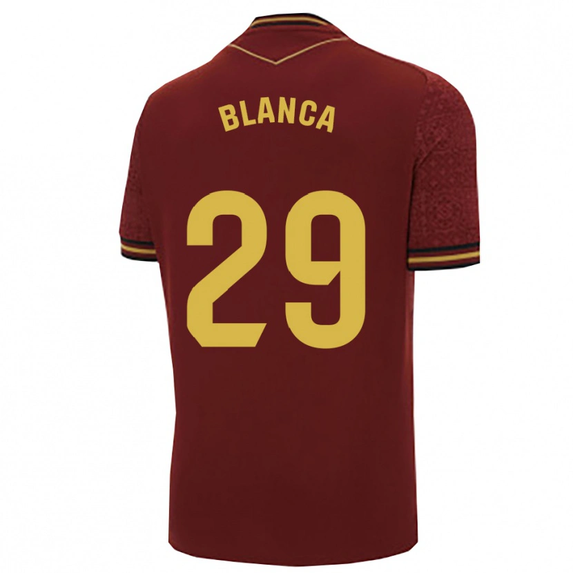 Danxen Mænd Blanca Gómez Fernández #29 Bordeaux Guld Udebane Spillertrøjer 2025/26 Trøje T-Shirt