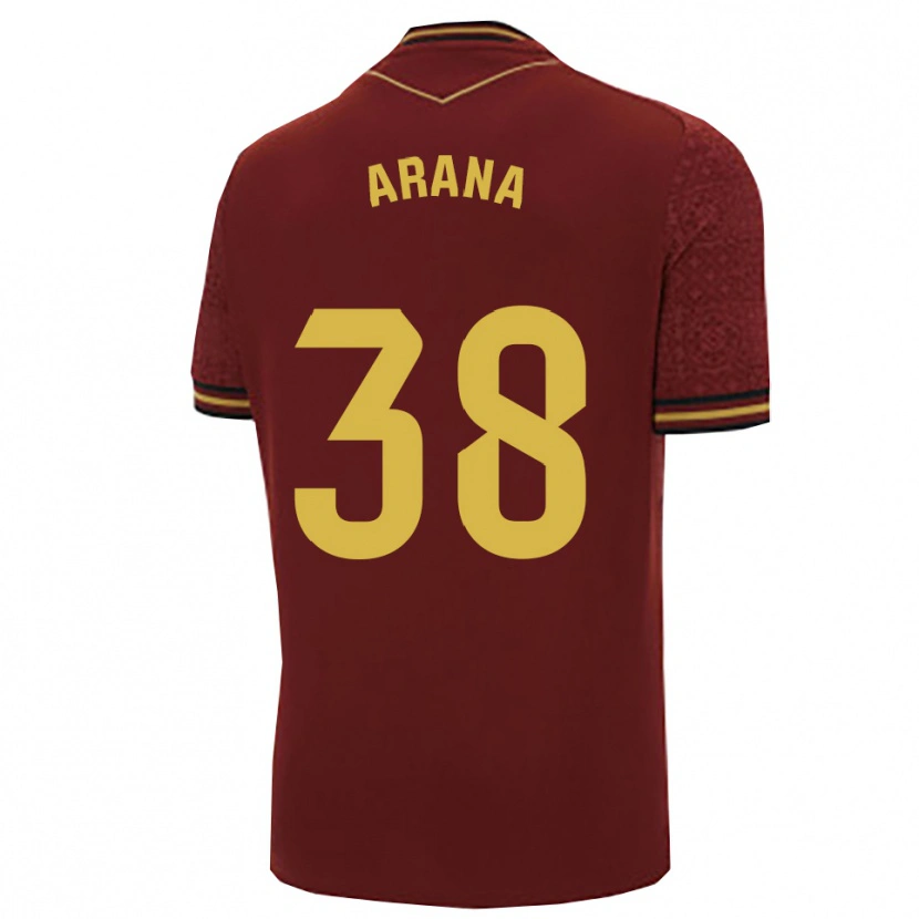 Danxen Mænd Pablo Arana #38 Bordeaux Guld Udebane Spillertrøjer 2025/26 Trøje T-Shirt