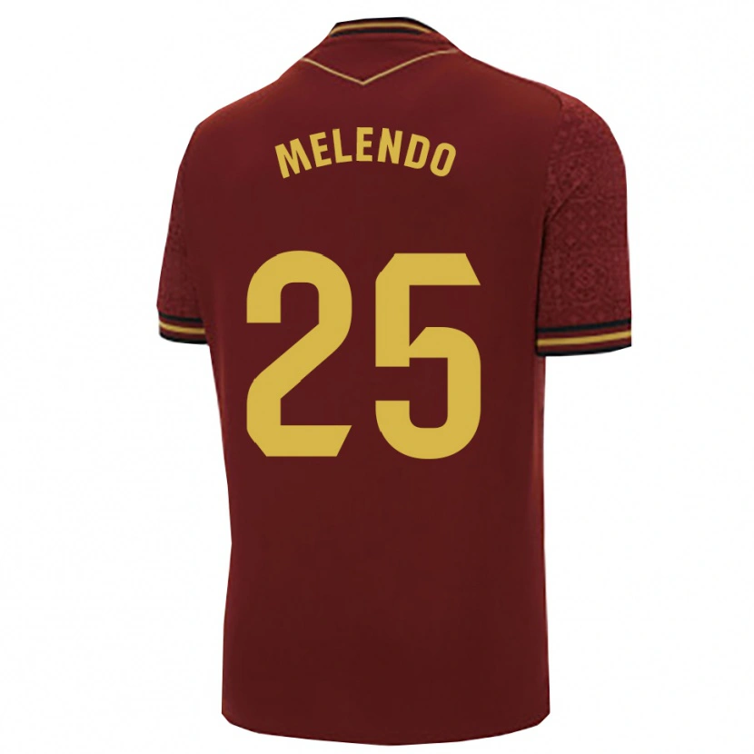 Danxen Mænd Óscar Melendo #25 Bordeaux Guld Udebane Spillertrøjer 2025/26 Trøje T-Shirt