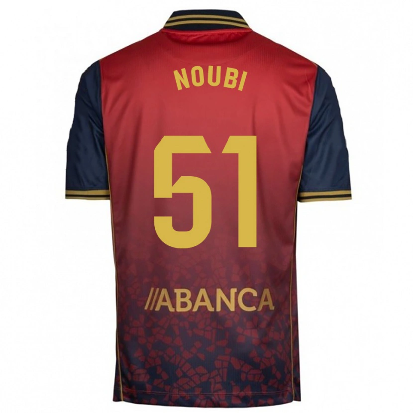 Danxen Mænd Lucas Noubi #51 Rød Navy Udebane Spillertrøjer 2025/26 Trøje T-Shirt