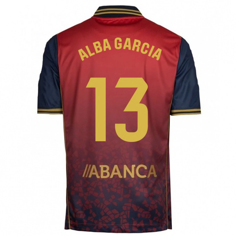 Danxen Mænd Lucía Alba García #13 Rød Navy Udebane Spillertrøjer 2025/26 Trøje T-Shirt